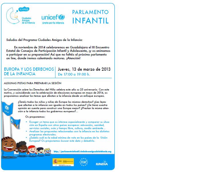 Imagen de Nueva sesión del Parlamento Infantil Online de UNICEF el 13 de marzo