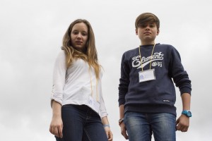 Laura y Sergio en el III Encuentro autonómico de Consejos de Infancia y Adolescencia de Castilla y León