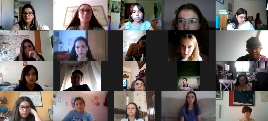 Participantes en la asamblea online